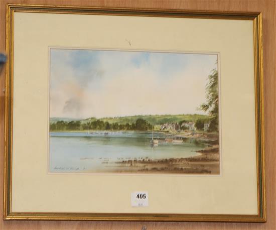 Michael W. King, watercolour, Towards the ferry, St Dogmaels, signed and dated 91, 29 x 40cm